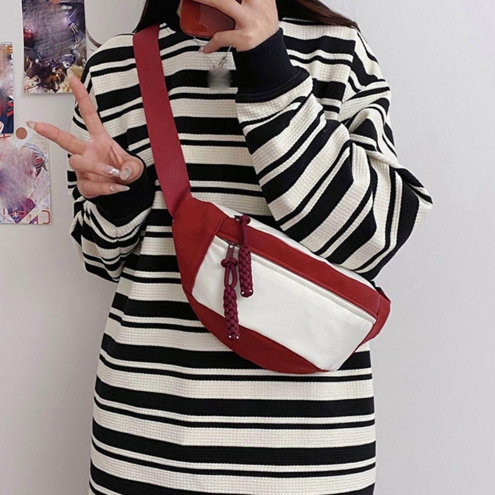 Patchwork Nylon Chest Bag Zipper Girl Crossbody Bag Simple Dumpling Shoulder Bag Shopping
Patchwork Nylon Chest Bag Zipper Girl Crossbody Bag Simple Dumpling Shoulder Bag Shopping