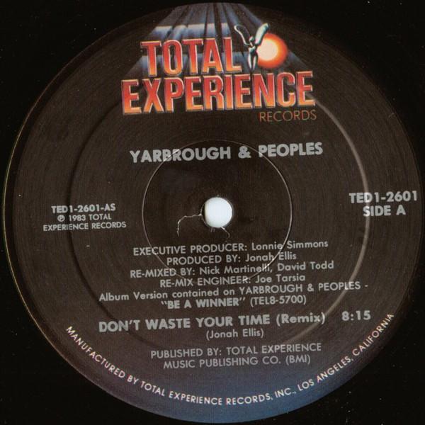 12inch Record YARBROUGH & PEOPLES - Don t Waste Your Time TED12601 Total Experienc 1984 US Dance & Electronica Used
12inch Record YARBROUGH & PEOPLES - Don t Waste Your Time TED12601 Total Experienc 1984 US Dance & Electronica Used