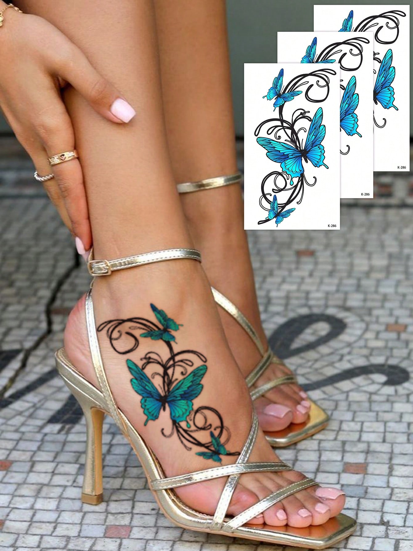 3Pcs Blue Butterfly Temporary Tattoo Stickers, Waterproof 2-5 Days Long-Lasting Tattoos for Arms, Ankles & Body Art озеро синього кольору
3Pcs Blue Butterfly Temporary Tattoo Stickers, Waterproof 2-5 Days Long-Lasting Tattoos for Arms, Ankles & Body Art озеро синього кольору