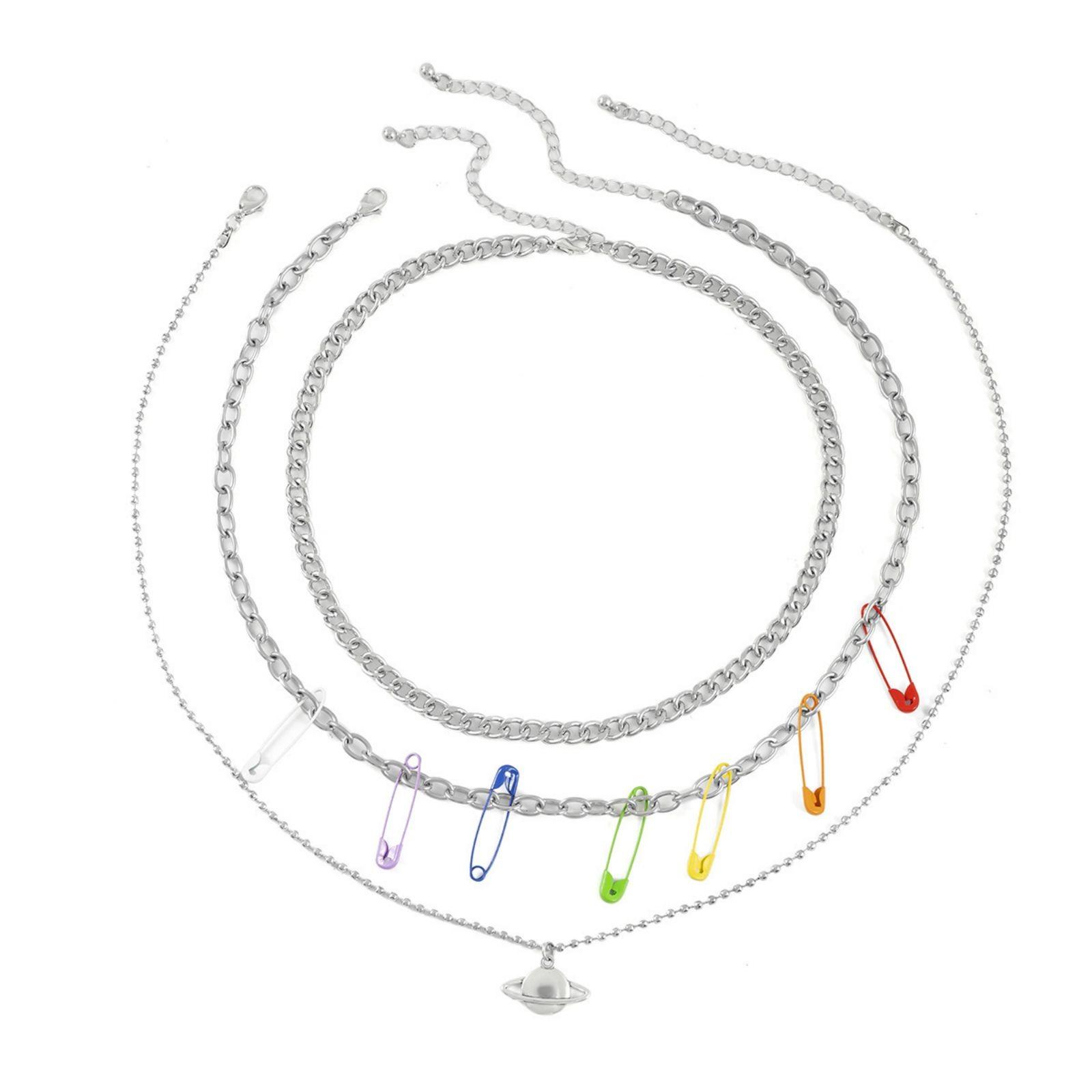 Novelty Jewelry Hip-Hop Punk Stacked Metal Necklaces Sweet And Cool Color Pin Planet Pendant Necklace One Size
Novelty Jewelry Hip-Hop Punk Stacked Metal Necklaces Sweet And Cool Color Pin Planet Pendant Necklace One Size