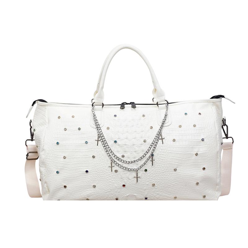 Travel Bag Women s Handbag Vintage Luggage Bag Large Capacity Storage Bag білий
Travel Bag Women s Handbag Vintage Luggage Bag Large Capacity Storage Bag білий