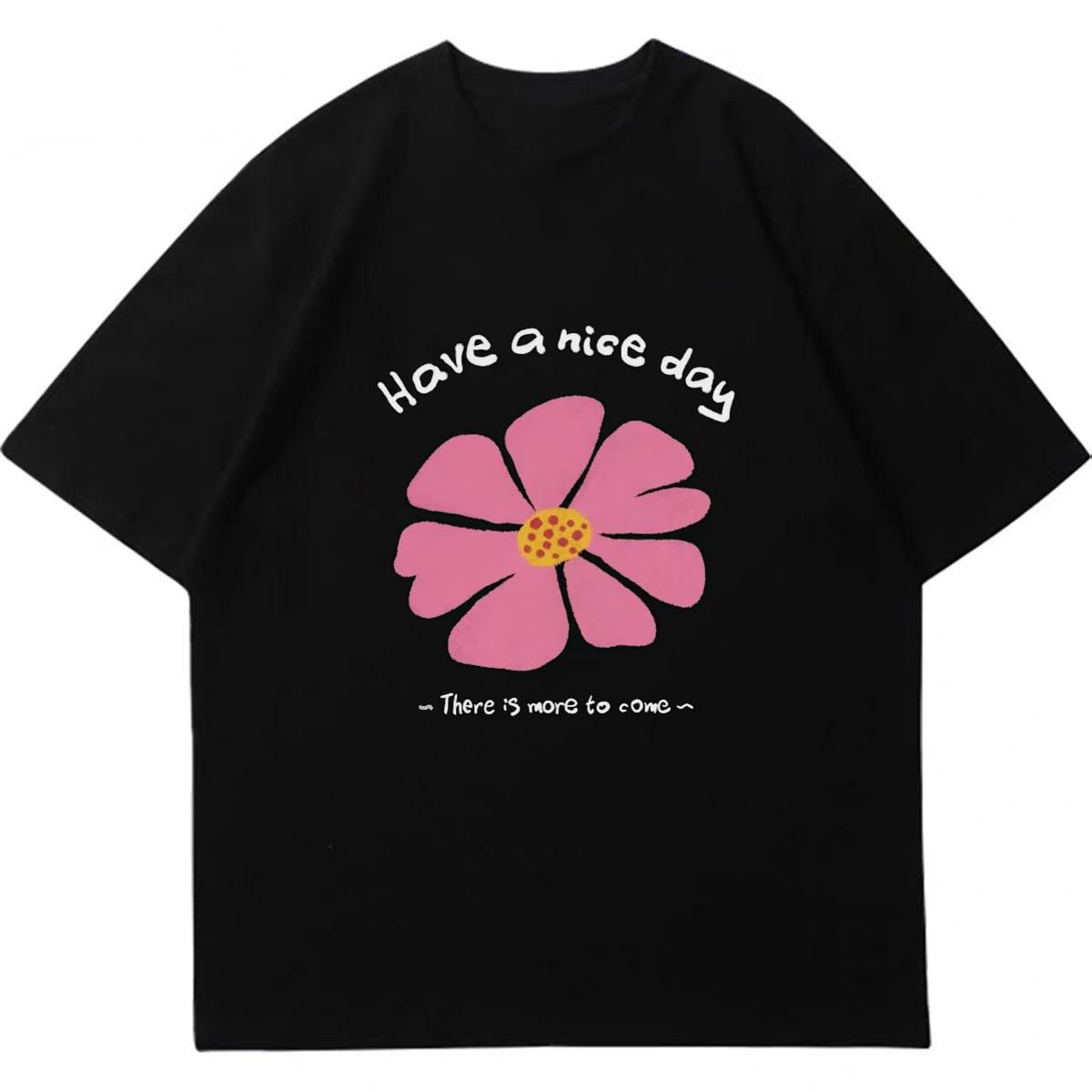 Cute Pink Flower Design TShirt Have a Nice Day Slogan Unisex Loose Short Sleeve Cotton Tee Streetwear for Men Women 4XL
Cute Pink Flower Design TShirt Have a Nice Day Slogan Unisex Loose Short Sleeve Cotton Tee Streetwear for Men Women 4XL