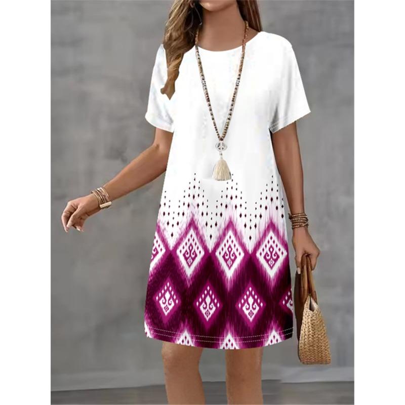 Fashion Women Dress Gradient Printing Design Sense Pattern Summer Elegant Women A-Line Dress Casual Short Sleeve Mini Dress S
Fashion Women Dress Gradient Printing Design Sense Pattern Summer Elegant Women A-Line Dress Casual Short Sleeve Mini Dress S