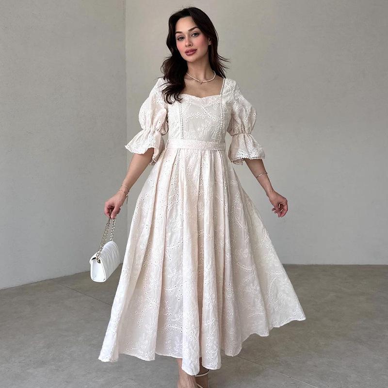 2024 Европейское и Американское Летнее Женское Французское Платье для Чаепития: Элегантное длинное однотонное платье с квадратным вырезом и рукавами-буфами. 3XL белый
2024 Европейское и Американское Летнее Женское Французское Платье для Чаепития: Элегантное длинное однотонное платье с квадратным вырезом и рукавами-буфами. 3XL белый