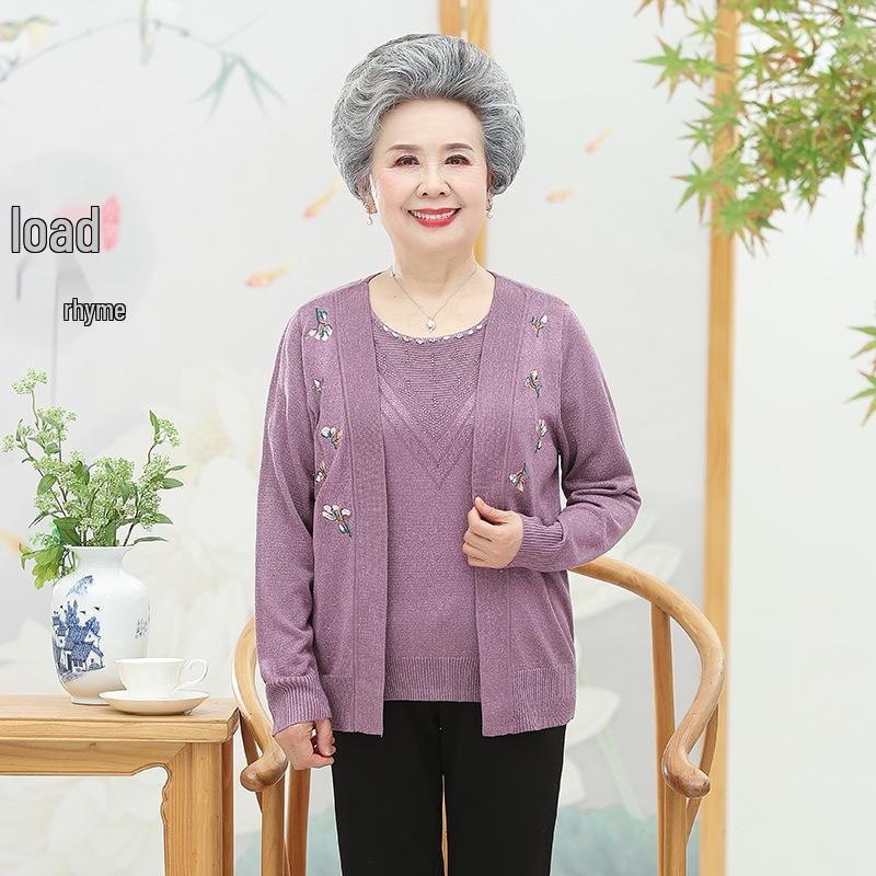 Women s Spring Two-Piece Set: Cardigan & Top for Middle-Aged and Elderly L (for 80-100 jin) фиолетовый
Women s Spring Two-Piece Set: Cardigan & Top for Middle-Aged and Elderly L (for 80-100 jin) фиолетовый