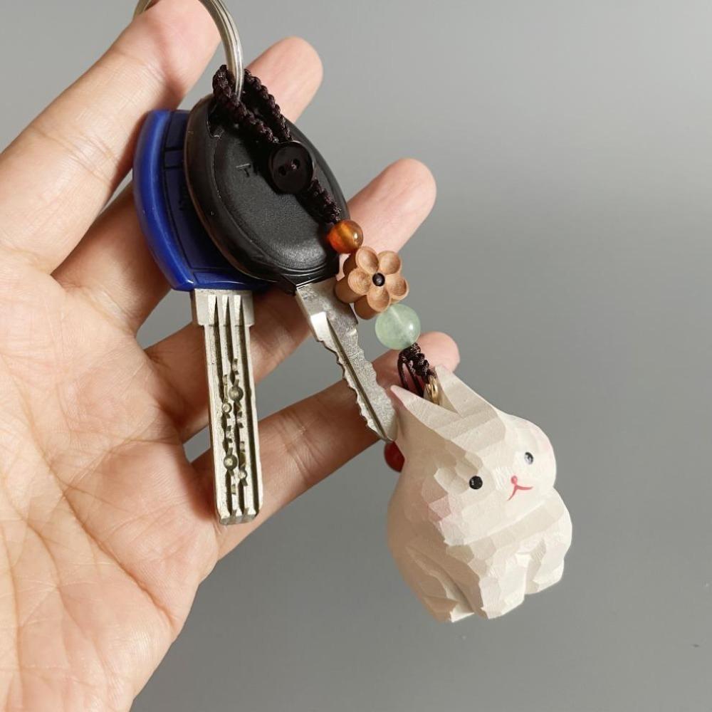 Beads Wooden Carved Rabbit Keychain Weave Rope Car Keyring Cute Wood Rabbit Dolls Pendant Students Style 2
Beads Wooden Carved Rabbit Keychain Weave Rope Car Keyring Cute Wood Rabbit Dolls Pendant Students Style 2