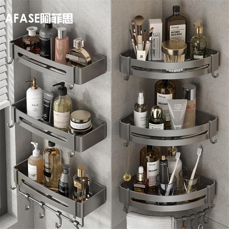 Light Luxury Bathroom Rack Punch-Free Aluminum Alloy Gun Gray Cosmetics Storage Rack Factory Direct Shower Angle
Light Luxury Bathroom Rack Punch-Free Aluminum Alloy Gun Gray Cosmetics Storage Rack Factory Direct Shower Angle