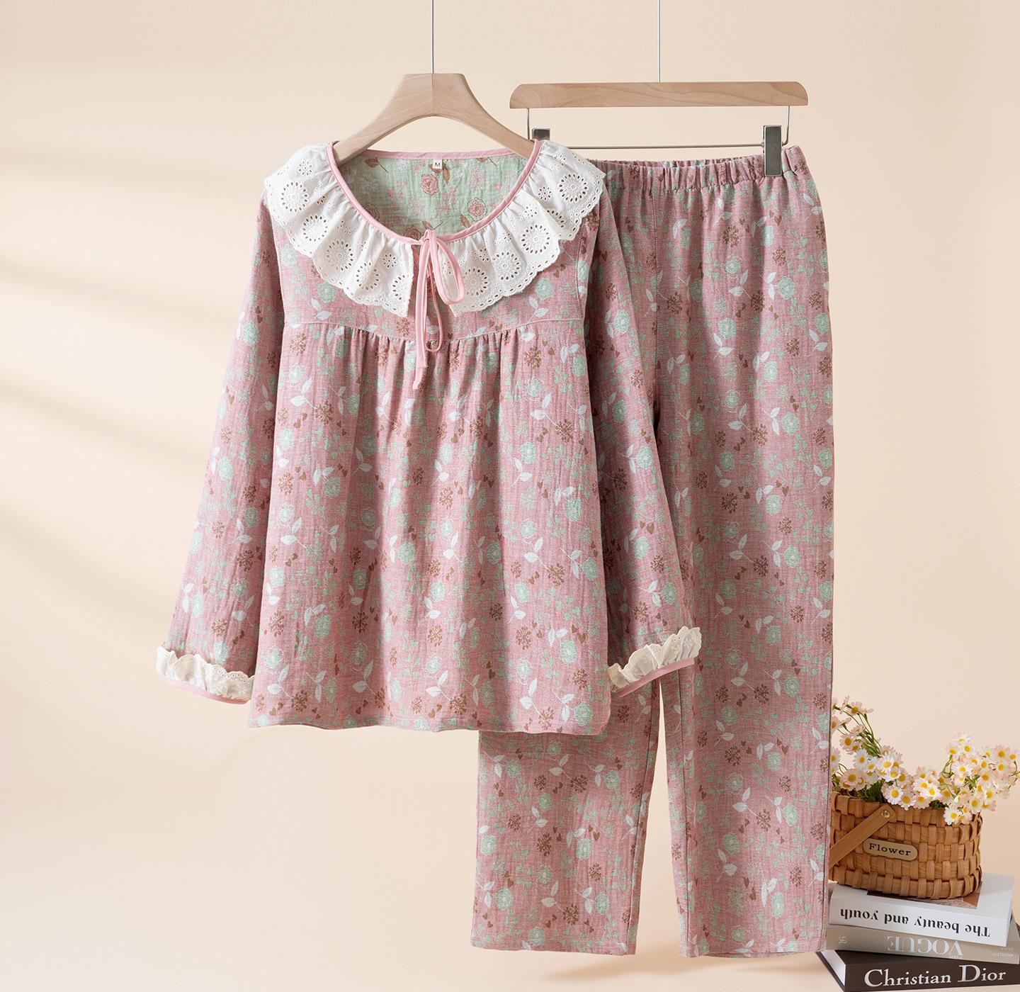 Women s Spring & Summer Pajama Set, Pure Cotton Gauze, Color-Woven Jacquard, Long Sleeve & Pants, Lace Accents, Wearable as Home Wear or Outdoors. Large квітковий/червоний
Women s Spring & Summer Pajama Set, Pure Cotton Gauze, Color-Woven Jacquard, Long Sleeve & Pants, Lace Accents, Wearable as Home Wear or Outdoors. Large квітковий/червоний