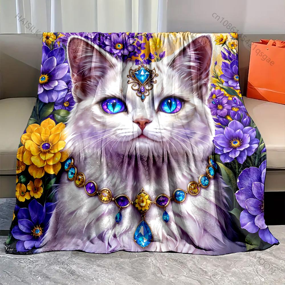 Jeweled Cats and Flowers Print Blanket Warm Soft Luxury Gifts for Children Adults Suitable for Home Sofa Bed Travel Multi-size 75x90cm
Jeweled Cats and Flowers Print Blanket Warm Soft Luxury Gifts for Children Adults Suitable for Home Sofa Bed Travel Multi-size 75x90cm