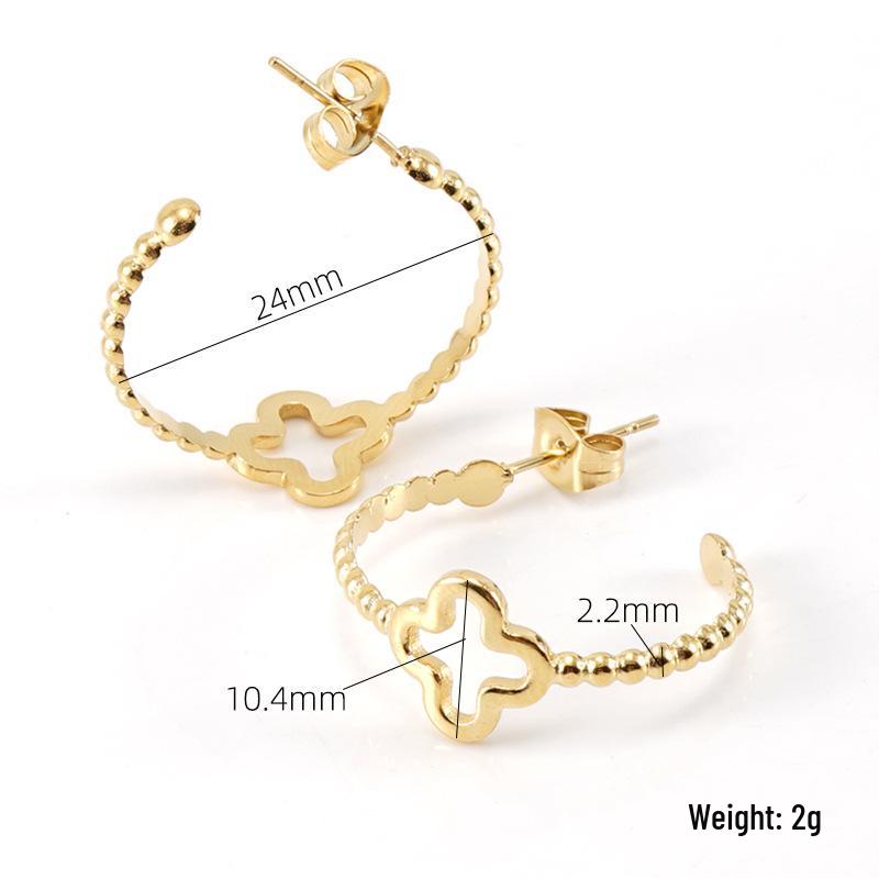 Титановые серьги-клевер U-образной формы из 18-каратного золота для женщин золотой
Титановые серьги-клевер U-образной формы из 18-каратного золота для женщин золотой