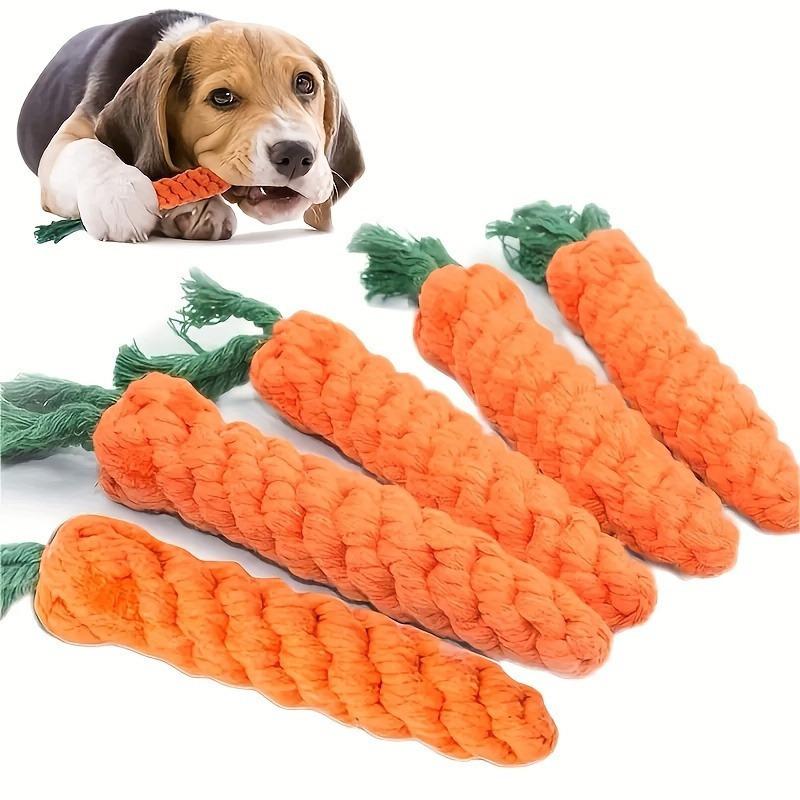 1pc Interactive and Durable Carrot-shaped Dog Toy with Tassels-Cotton Rope Material, Tear-resistant Rope Biting Toy, Suitable for Medium-sized Dogs. 1pc
1pc Interactive and Durable Carrot-shaped Dog Toy with Tassels-Cotton Rope Material, Tear-resistant Rope Biting Toy, Suitable for Medium-sized Dogs. 1pc