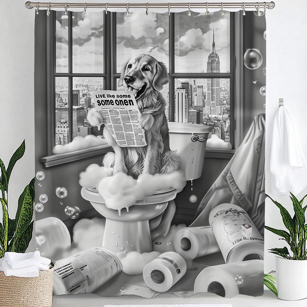 Humorous Funny Dogs Cute Shower Curtain: Embrace The Quirky Design, Vintage Dog Art Waterproof Polyester Fabric Bath Curtain W60H190(CM)-1 Pcs
Humorous Funny Dogs Cute Shower Curtain: Embrace The Quirky Design, Vintage Dog Art Waterproof Polyester Fabric Bath Curtain W60H190(CM)-1 Pcs