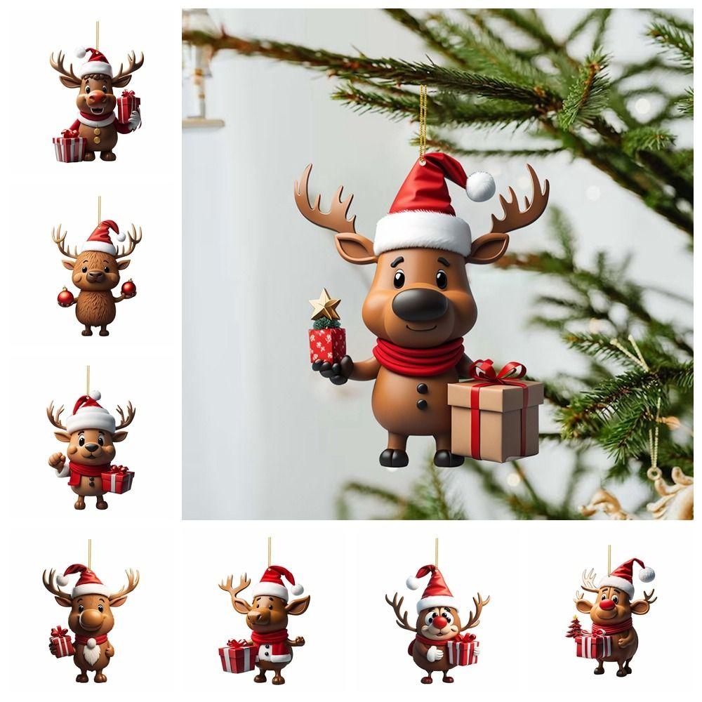 Cartoon Elk Hanging Oranments 2D Acrylic Christmas Elk Fashion Xmas Tree Elk Pendants Home Decor
Cartoon Elk Hanging Oranments 2D Acrylic Christmas Elk Fashion Xmas Tree Elk Pendants Home Decor
