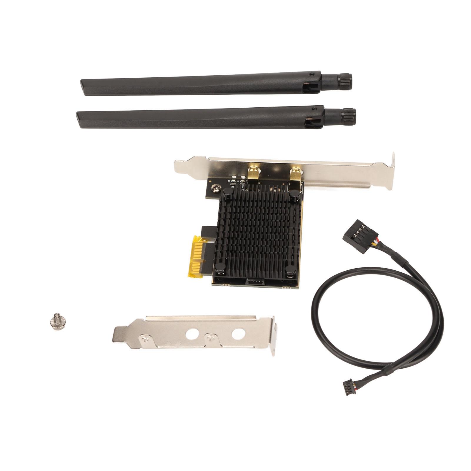 PCIE Wifi Card 2.4G 5G 6G Tri Band 5400Mbps MU MIMO Low Latency Wifi 6E Card with 6dBi High Aain
PCIE Wifi Card 2.4G 5G 6G Tri Band 5400Mbps MU MIMO Low Latency Wifi 6E Card with 6dBi High Aain