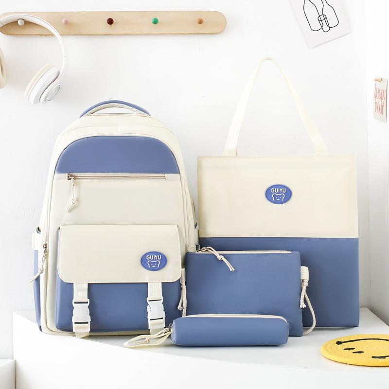 Simple four-piece schoolbag, female primary school backpack, large-capacity junior high school backpack, high-value and lightweight backpack.
Simple four-piece schoolbag, female primary school backpack, large-capacity junior high school backpack, high-value and lightweight backpack.