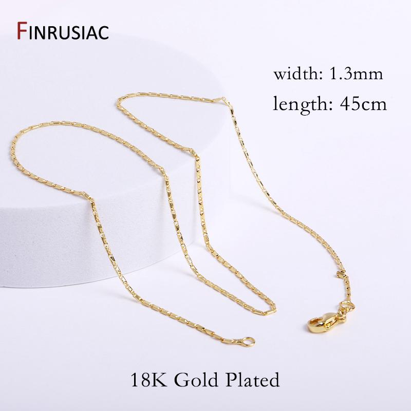 3 Types Brass Metal 0.8/1.3/1.4mm Chains 18K Gold Plated 45cm Necklace Chains For Jewelry Making For Necklace Making Findings 2 PCS
3 Types Brass Metal 0.8/1.3/1.4mm Chains 18K Gold Plated 45cm Necklace Chains For Jewelry Making For Necklace Making Findings 2 PCS