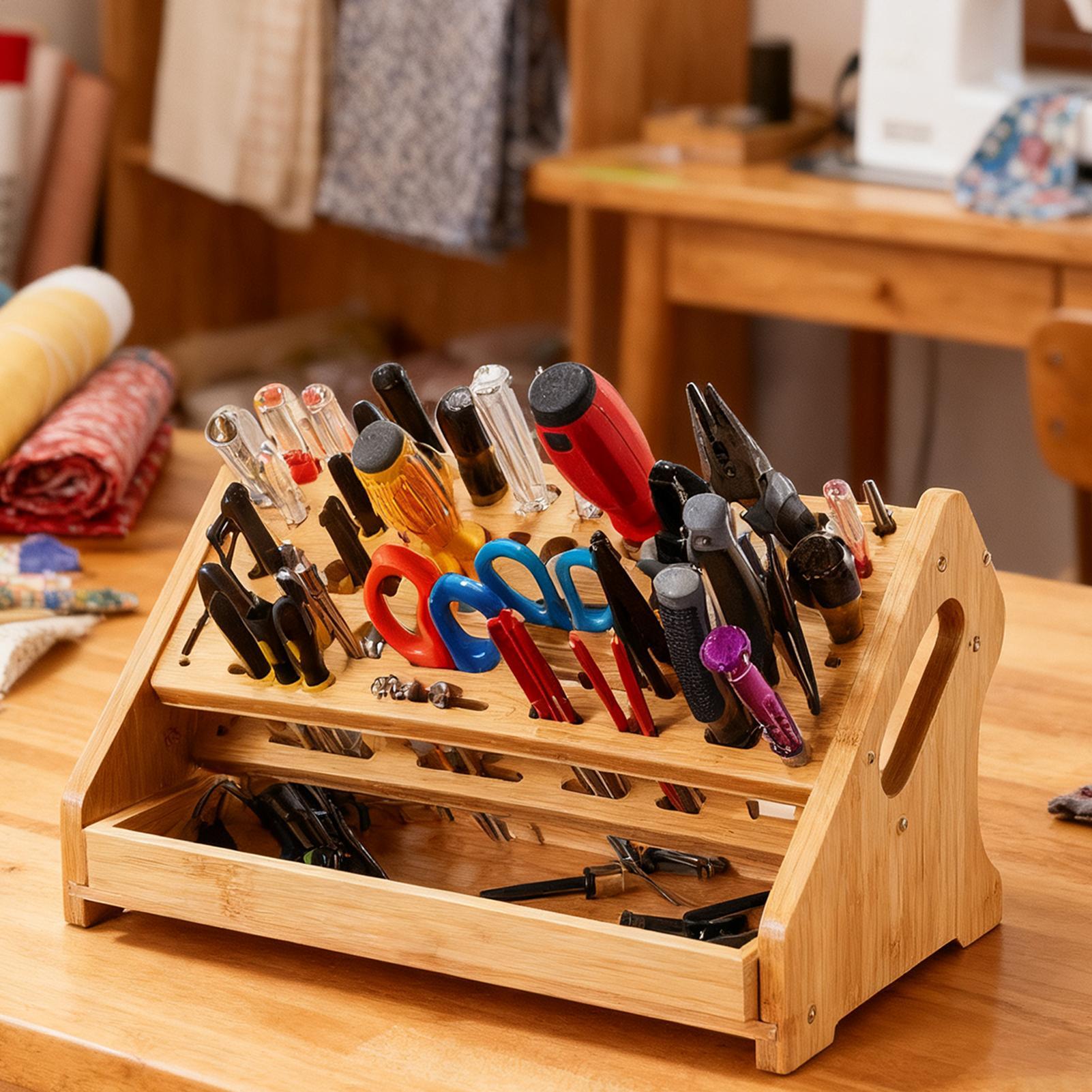 Plier Organizer Wooden 53-Hole Storage Stand Storage Rack With Tray Small Tool Organizer For Hobby Repair Desktop Bookshelf S
Plier Organizer Wooden 53-Hole Storage Stand Storage Rack With Tray Small Tool Organizer For Hobby Repair Desktop Bookshelf S