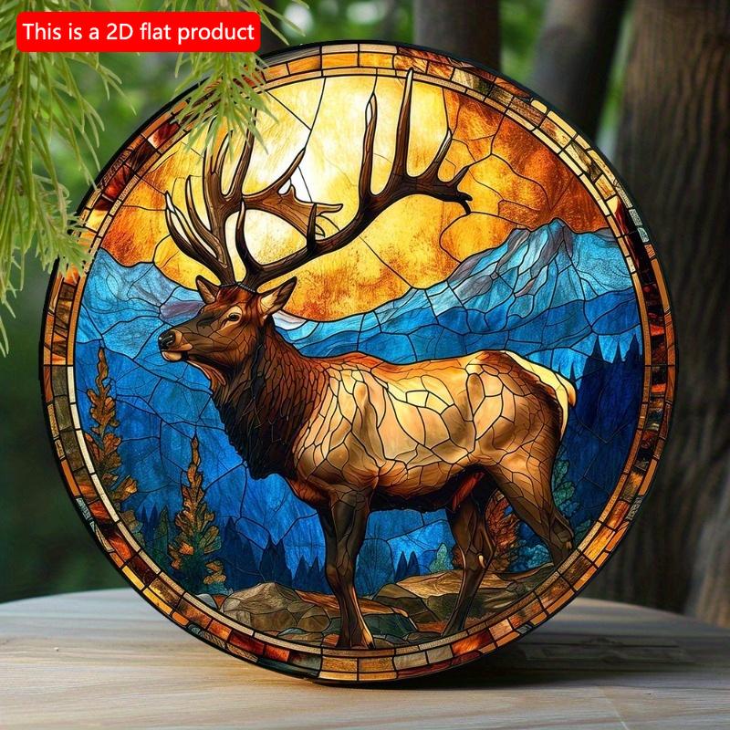 2d Flat 20*20cm, Spring Wooden Sign, Elk Theme Decoration, Faux Stained Glass, Round Wreath Decor Sign, Men Gifts, for Home, Kitchen, Bedroom, Bar. 20x20cm
2d Flat 20*20cm, Spring Wooden Sign, Elk Theme Decoration, Faux Stained Glass, Round Wreath Decor Sign, Men Gifts, for Home, Kitchen, Bedroom, Bar. 20x20cm