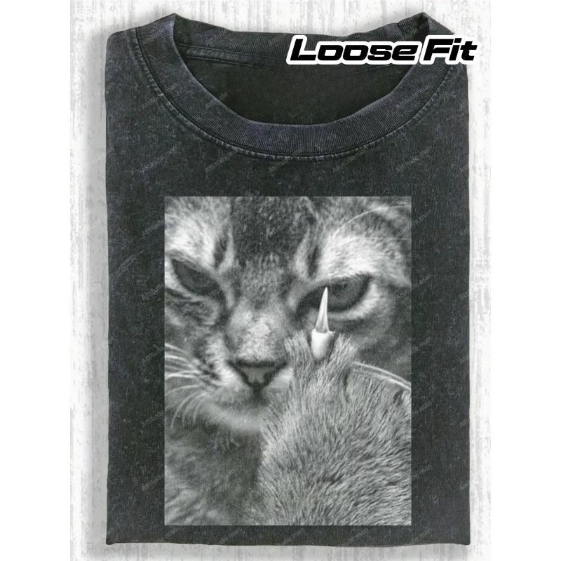 European sizes Men S Washable Retro Street Style Loose Fit Angry Cat Graphic Print, Soft Knit Fabric Casual Summer Beachwear, Beach T Shirt 5XL чорний
European sizes Men S Washable Retro Street Style Loose Fit Angry Cat Graphic Print, Soft Knit Fabric Casual Summer Beachwear, Beach T Shirt 5XL чорний