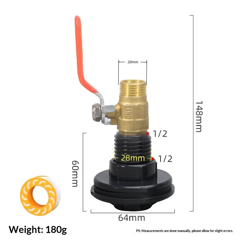 1 Set PVC Rain Barrel Spigot Kit Copper Alloy Faucet With Partition Accessories For Aquarium And Livestock Drainage Adapter
1 Set PVC Rain Barrel Spigot Kit Copper Alloy Faucet With Partition Accessories For Aquarium And Livestock Drainage Adapter