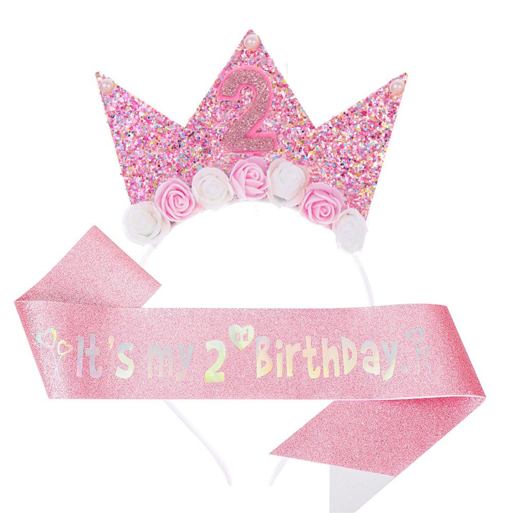 2pcs/set Children s Pink Sequin Birthday Hairband Princess Ribbon Flower Crown Hair Accessories for Girl Party Photo Decorations
2pcs/set Children s Pink Sequin Birthday Hairband Princess Ribbon Flower Crown Hair Accessories for Girl Party Photo Decorations