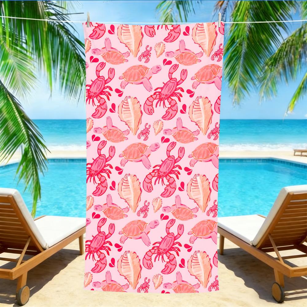Pink Crab & Turtle Beach Towel – Quick Dry Absorbent with Playful Sea Creature Print for Summer Beach Adventures W30*H60(CM)
Pink Crab & Turtle Beach Towel – Quick Dry Absorbent with Playful Sea Creature Print for Summer Beach Adventures W30*H60(CM)