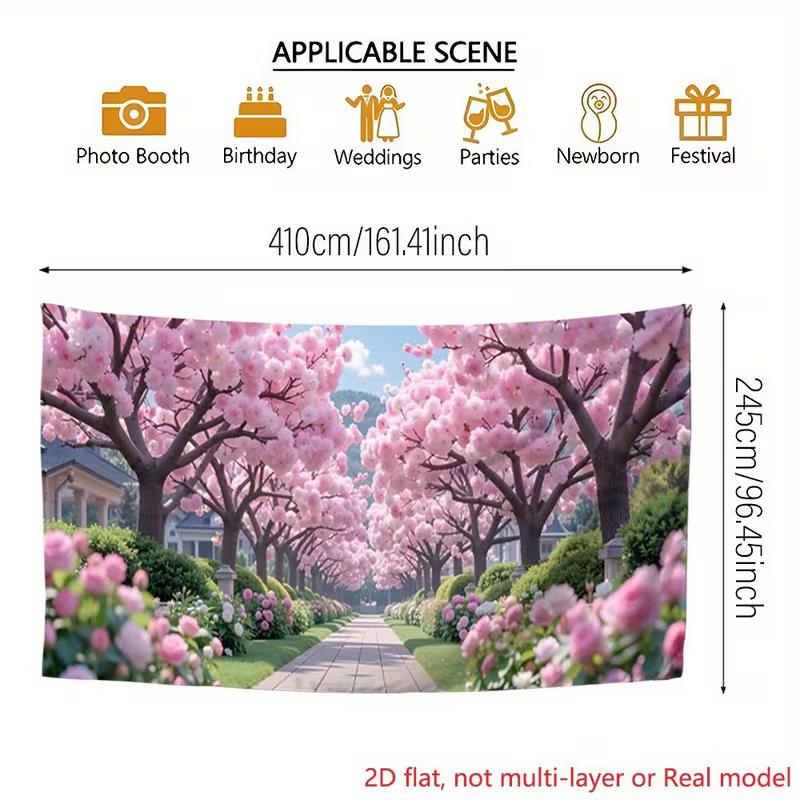 2D Cherry Blossom Avenue Backdrop Pink Sakura Tree Path Photography Background Cloth 47.2x31.5inch/120*80cm
2D Cherry Blossom Avenue Backdrop Pink Sakura Tree Path Photography Background Cloth 47.2x31.5inch/120*80cm