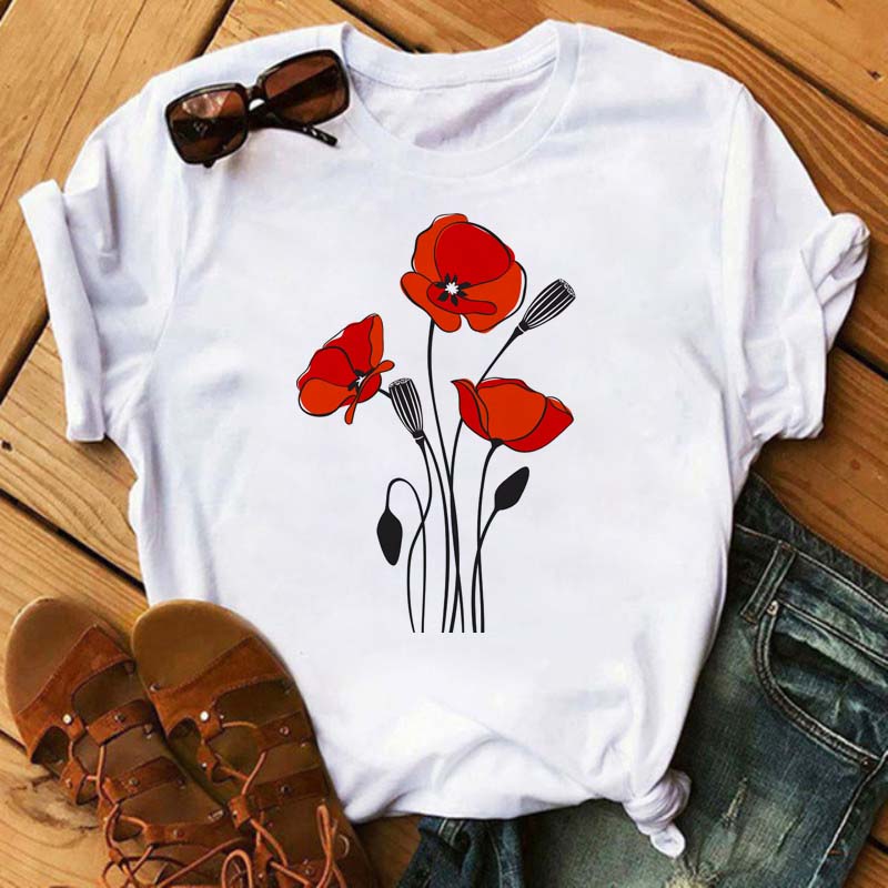 Maycaur Red Poppy Fashion Women T Shirts s Ulzzang Floral Flower Print Tshirts Aesthetic FeUnisex Tshirts for Women Drop Shirt S
Maycaur Red Poppy Fashion Women T Shirts s Ulzzang Floral Flower Print Tshirts Aesthetic FeUnisex Tshirts for Women Drop Shirt S