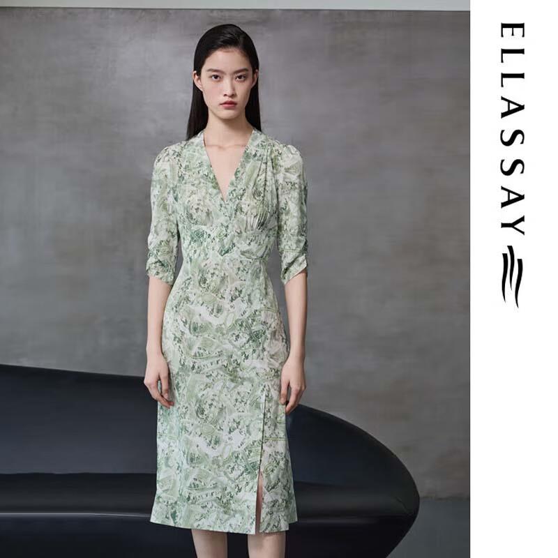 ELLASSAY Women s French V-Neck Cinched Waist Five-Point Sleeve Dress M
ELLASSAY Women s French V-Neck Cinched Waist Five-Point Sleeve Dress M