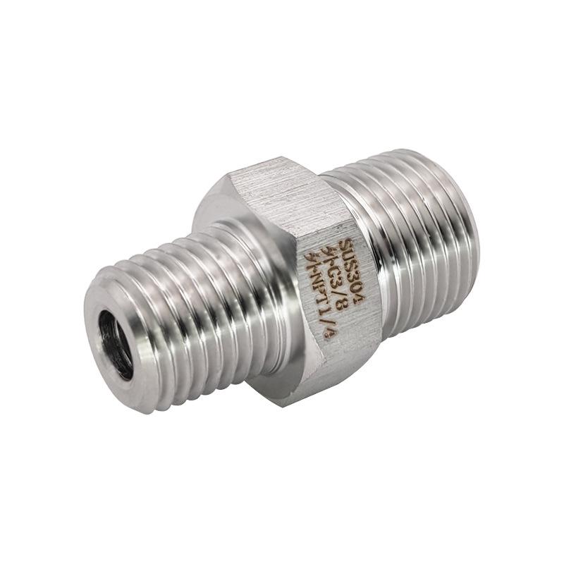Stainless Steel 304 Threaded Reducer Adapter: Male NPT 1/4 to Male G3/8 BSP (0557)
Stainless Steel 304 Threaded Reducer Adapter: Male NPT 1/4 to Male G3/8 BSP (0557)