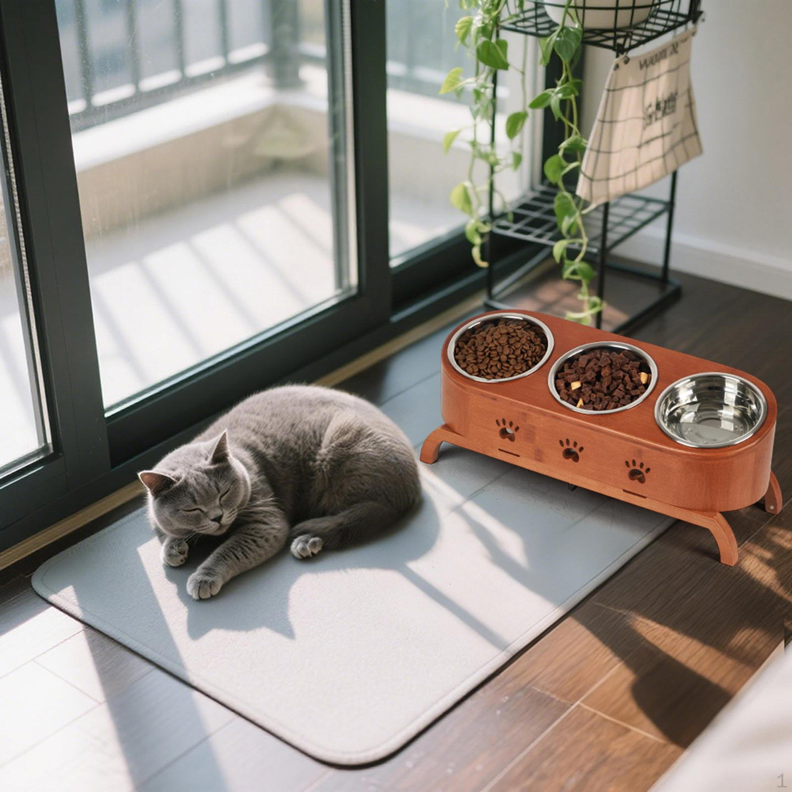 Elevated Cat Bowls Pet Food Bowl for Cats and Small Dogs Wooden Stand 10° Tilted Easy to Clean
Elevated Cat Bowls Pet Food Bowl for Cats and Small Dogs Wooden Stand 10° Tilted Easy to Clean