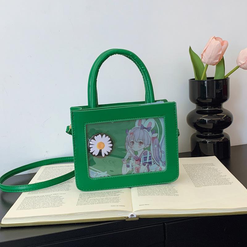 Весна-лето 2025 новая нишевая дизайнерская сумка-мессенджер высокая ценность простая в иностранном стиле однотонная прозрачная маленькая квадратная сумка