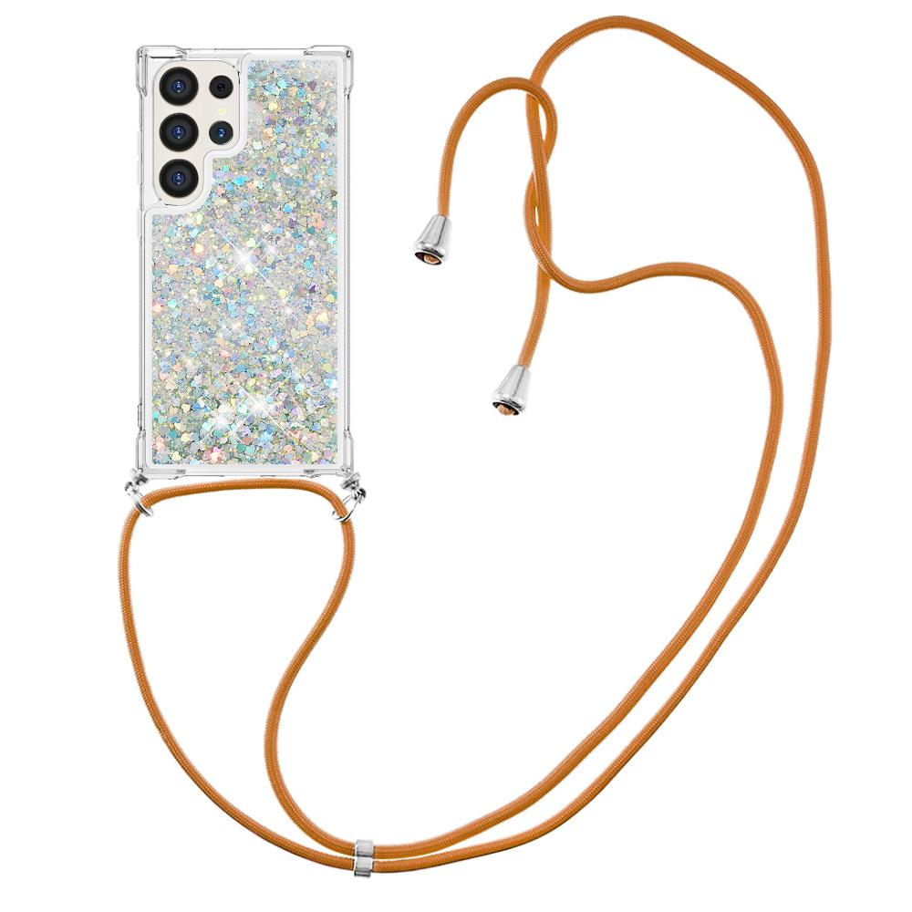 For Samsung Galaxy S24 Ultra TPU Case Quicksand Design Phone Cover with Lanyard Silver/Hearts
For Samsung Galaxy S24 Ultra TPU Case Quicksand Design Phone Cover with Lanyard Silver/Hearts