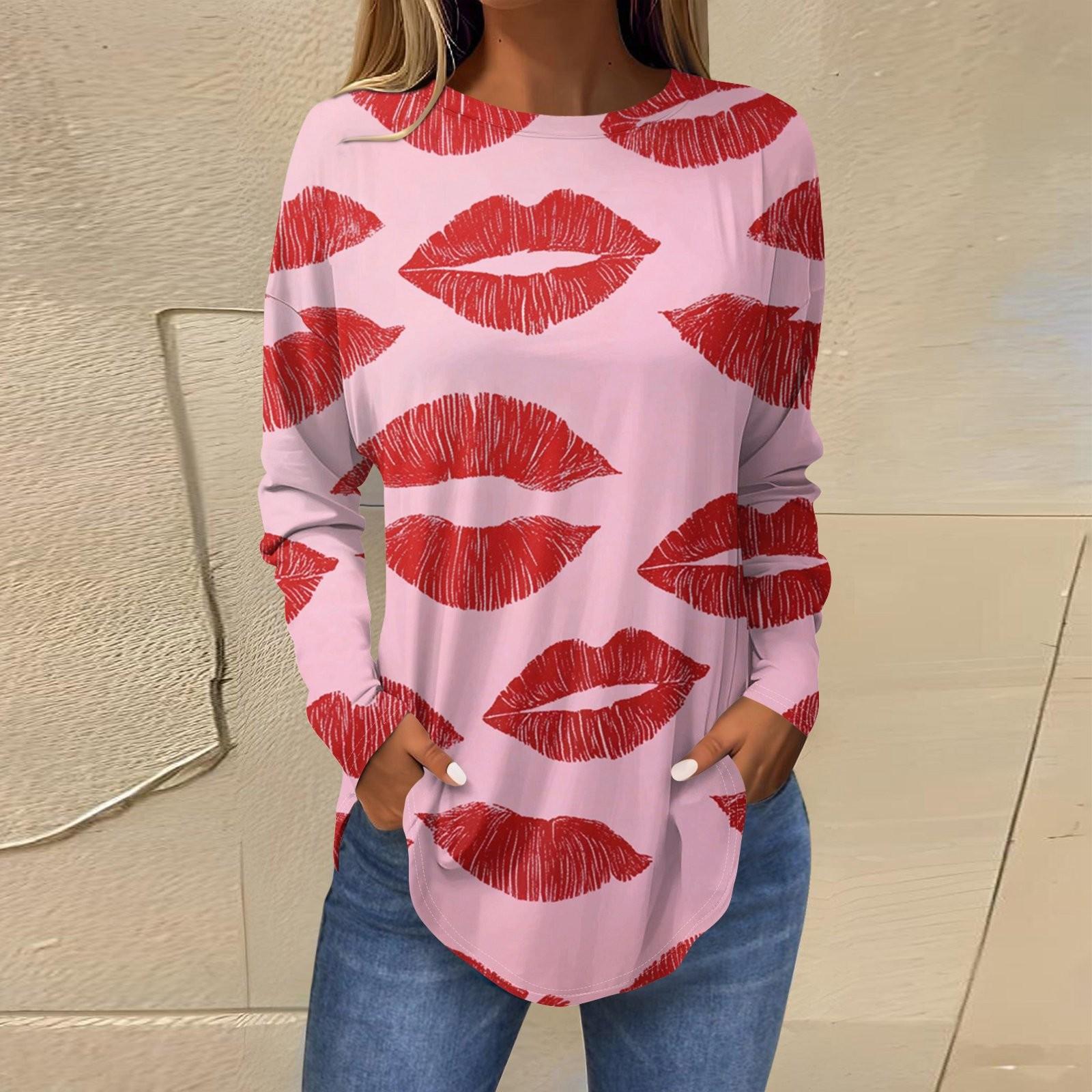 Женская модная свободная футболка с круглым вырезом и длинным рукавом с принтом S розовый
Женская модная свободная футболка с круглым вырезом и длинным рукавом с принтом S розовый