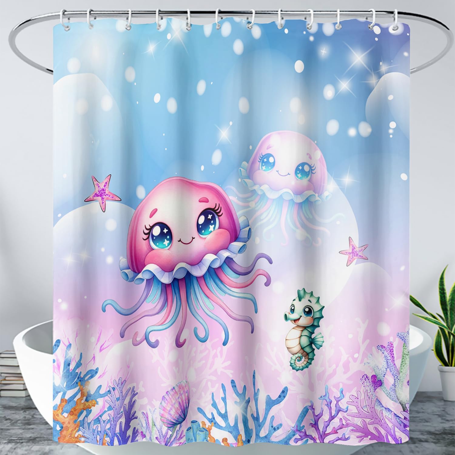 Kawaii Frog Shower Curtain,Cute Cartoon Mushroom Frog Bath Curtain,Romantic Frog Couple Hearts Printed Waterproof Blue Stripe W60H190(CM)-1 Pcs
Kawaii Frog Shower Curtain,Cute Cartoon Mushroom Frog Bath Curtain,Romantic Frog Couple Hearts Printed Waterproof Blue Stripe W60H190(CM)-1 Pcs