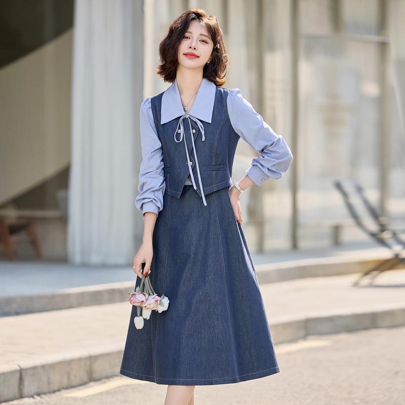 2025 Retro Spring/Autumn Two-Piece Denim Spliced Dress MJ2515 - Slimming, Stylish Design XXL 65-70 kg
2025 Retro Spring/Autumn Two-Piece Denim Spliced Dress MJ2515 - Slimming, Stylish Design XXL 65-70 kg