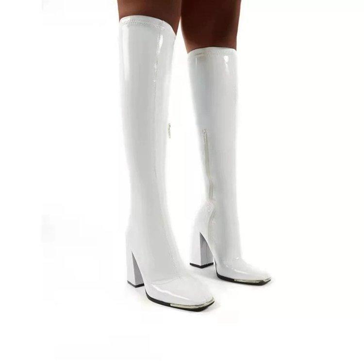 New Tide Boots Жіночі лаковані шкіряні чоботи на високих підборах. Чоботи великого розміру. Жіночі чоботи з квадратним носком. Однотонні лицарські чоботи. 39 білий
New Tide Boots Жіночі лаковані шкіряні чоботи на високих підборах. Чоботи великого розміру. Жіночі чоботи з квадратним носком. Однотонні лицарські чоботи. 39 білий