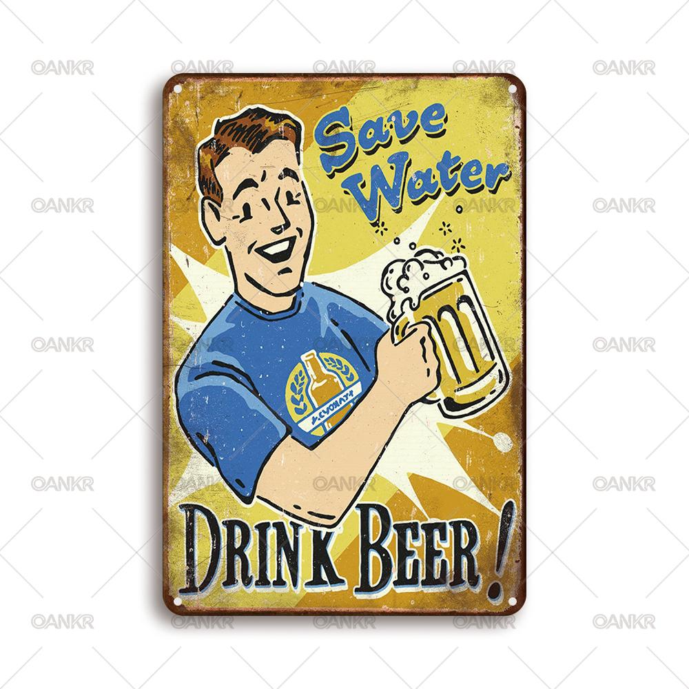 Vintage Art Beer Poster Metal Tin Sign Save Water Drink Beer Metal Signs for Man Cave Pub Bar Home Wall Decor Plaque 20x30cm(7.8x11.8inch)
Vintage Art Beer Poster Metal Tin Sign Save Water Drink Beer Metal Signs for Man Cave Pub Bar Home Wall Decor Plaque 20x30cm(7.8x11.8inch)