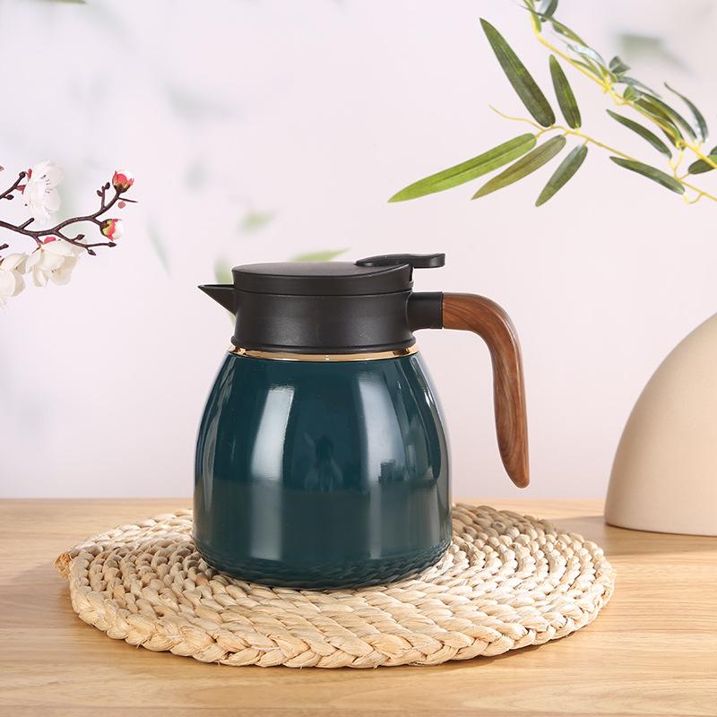 Высокий уровень внешнего вида из нержавеющей стали вакуумный чайник большой емкости бытовой чайник для заваривания чая ручка для разделения тепла чайник 1100ml