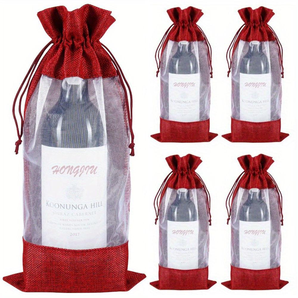 4pcs Wine Bottle Bags 750ml with Sheer Window Organza Hessian Drawstring Gift Bags for Wedding Festival Wine Tasting Party 4pcs червоний
4pcs Wine Bottle Bags 750ml with Sheer Window Organza Hessian Drawstring Gift Bags for Wedding Festival Wine Tasting Party 4pcs червоний