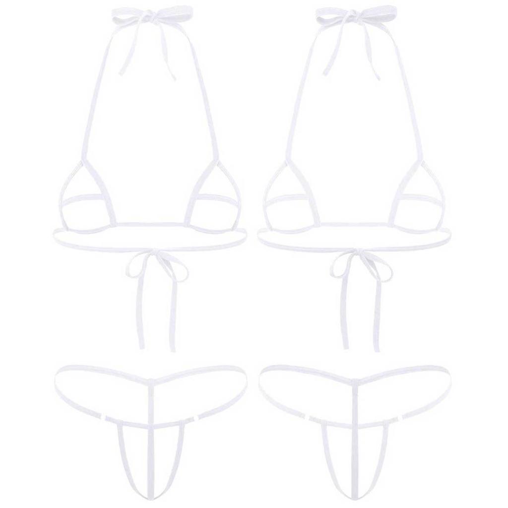 Buy Womens Extreme Mini Micro Bikini Set Swimwear Halter Neck Bra Top