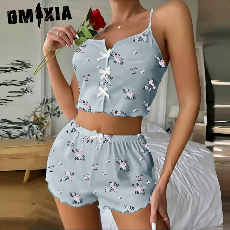 GMXIA Пижамный комплект с принтом Топ-майка с V-образным вырезом Шорты Женская пижама XL синий
GMXIA Пижамный комплект с принтом Топ-майка с V-образным вырезом Шорты Женская пижама XL синий