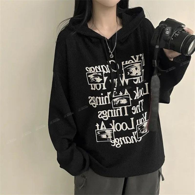 Women Letter Printed Hooded Sweatshirt American Retro Checkered Solid Color Hoodie Autumn Loose and Simple Femalepullover M
Women Letter Printed Hooded Sweatshirt American Retro Checkered Solid Color Hoodie Autumn Loose and Simple Femalepullover M