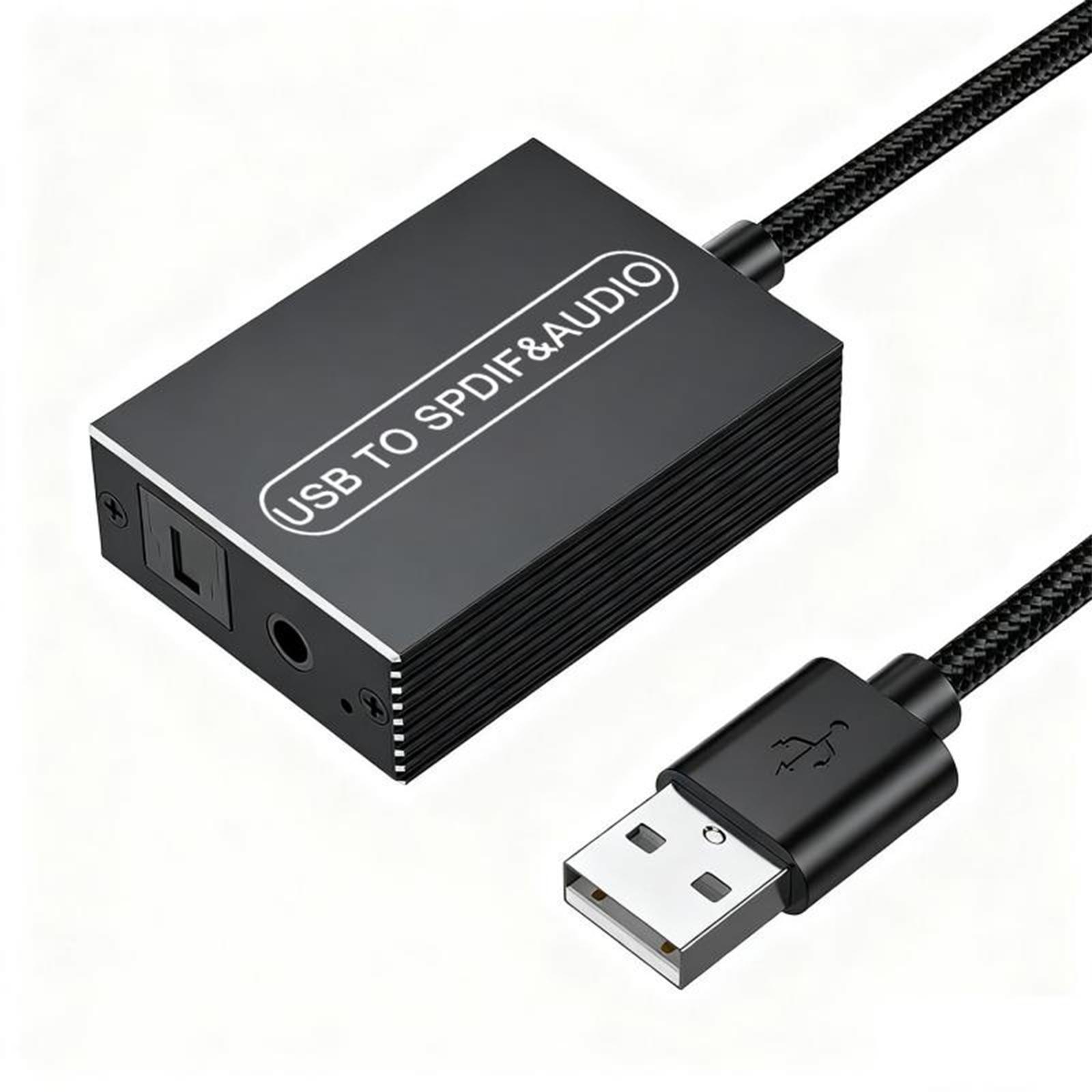 USB To Optical S/PDIF&3.5mm Jack Audio Adapter Aluminum Alloy Audios Converter Stereo Audios Adapter For Connecting Computer
USB To Optical S/PDIF&3.5mm Jack Audio Adapter Aluminum Alloy Audios Converter Stereo Audios Adapter For Connecting Computer