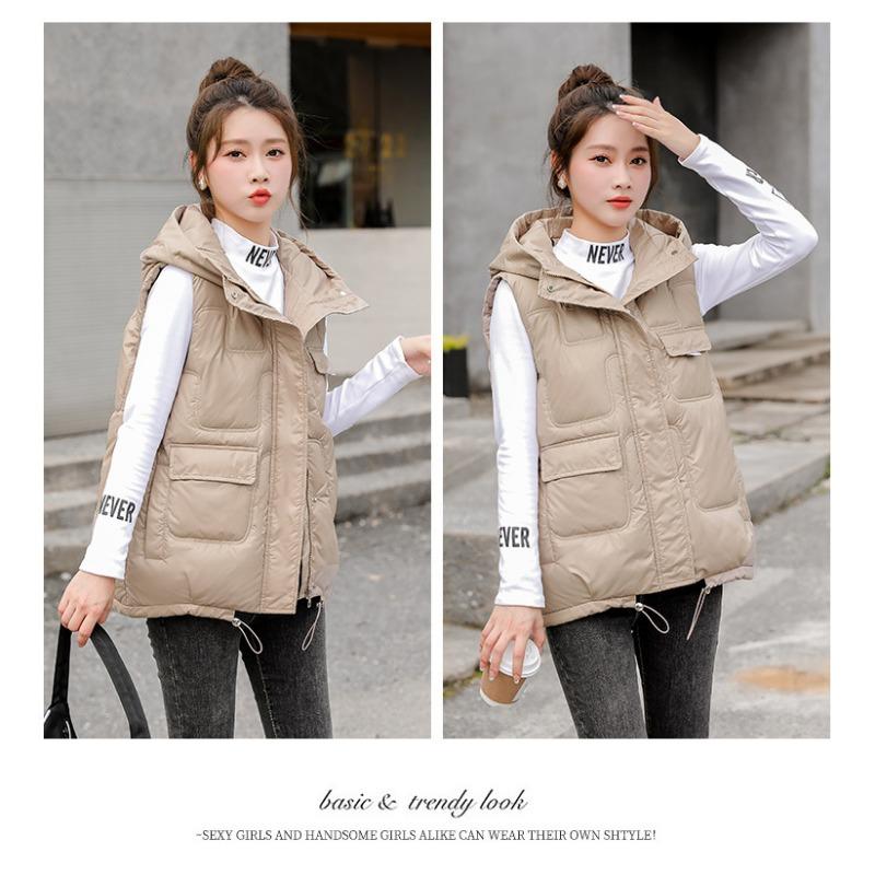 Korean Version of the New Women s Lightweight Sleeveless Jacket Hooded Solid Color Thickened Warm Sports and Leisure Loose Cotton Jacket XXXL хакі
Korean Version of the New Women s Lightweight Sleeveless Jacket Hooded Solid Color Thickened Warm Sports and Leisure Loose Cotton Jacket XXXL хакі