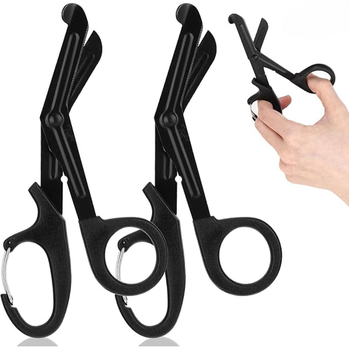 2 Pcs Stainless Steel Medical Scissors Bandage Scissors Trauma Shears Emergency Response Shears with Carabiner Surgical Scissors for EMT Nurse Doctor чорний
2 Pcs Stainless Steel Medical Scissors Bandage Scissors Trauma Shears Emergency Response Shears with Carabiner Surgical Scissors for EMT Nurse Doctor чорний