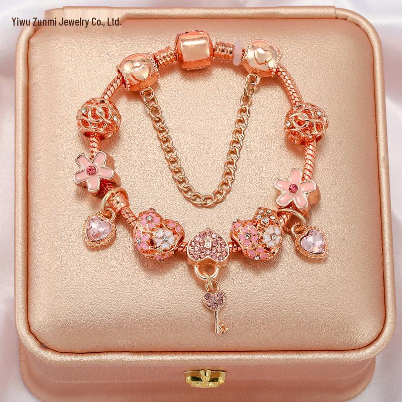 Rose Gold DIY Beaded Bracelet - Qixi Valentine s Day or Birthday Gift for Girlfriend 19cm
Rose Gold DIY Beaded Bracelet - Qixi Valentine s Day or Birthday Gift for Girlfriend 19cm