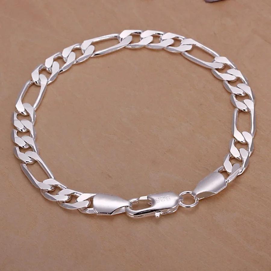 Fine 925 silver bracelets 6-8mm Women Men chain wedding fashion top quality Silver Jewelry Figaro 20cm 6mm
Fine 925 silver bracelets 6-8mm Women Men chain wedding fashion top quality Silver Jewelry Figaro 20cm 6mm