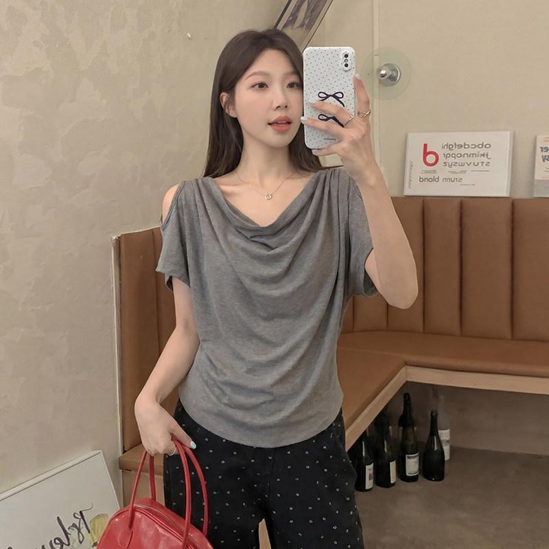 Plus Size Off-the-Shoulder Slimming T-Shirt for Women - Summer 2026 Collection XL сірий колір
Plus Size Off-the-Shoulder Slimming T-Shirt for Women - Summer 2026 Collection XL сірий колір