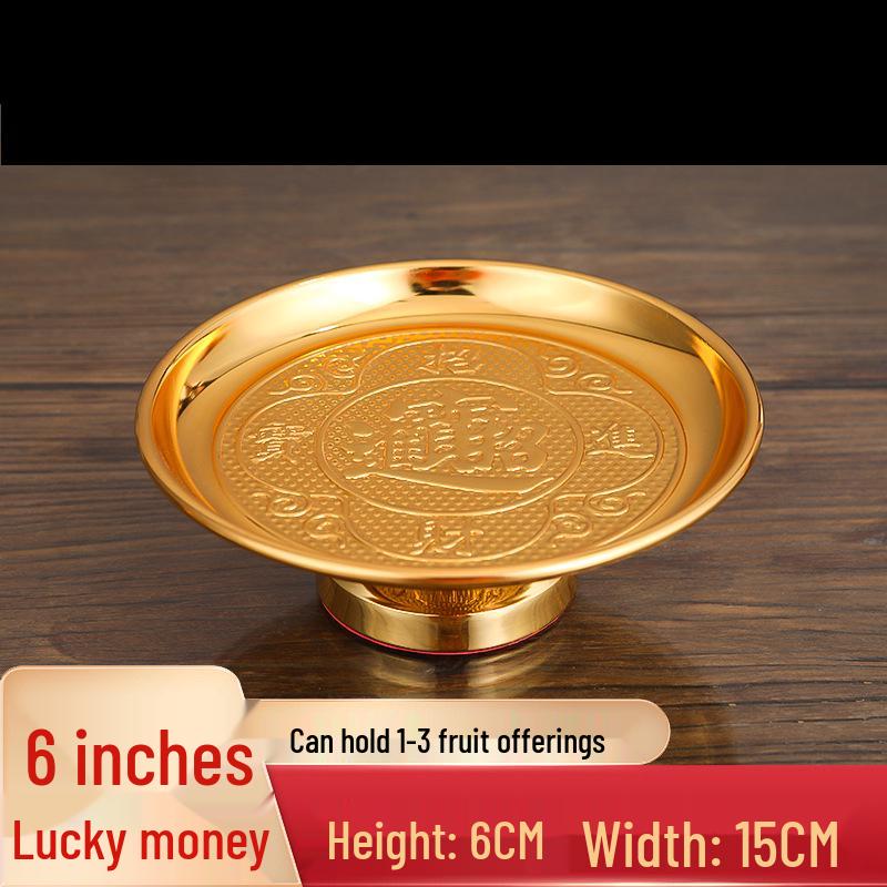 Alloy Altar Offering Plate with Guanyin Ornament
Alloy Altar Offering Plate with Guanyin Ornament